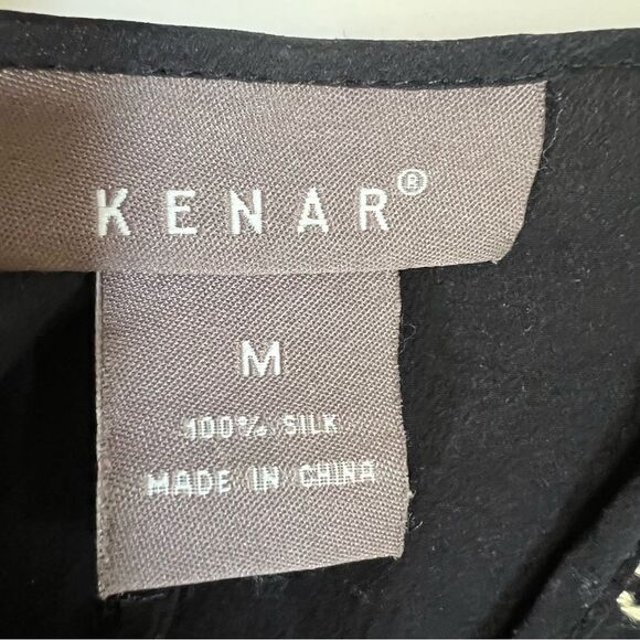 Vintage Kenar Silk Dress Embroidered Peacock Size Medium Fairy Whimsigoth - Picture 7 of 8